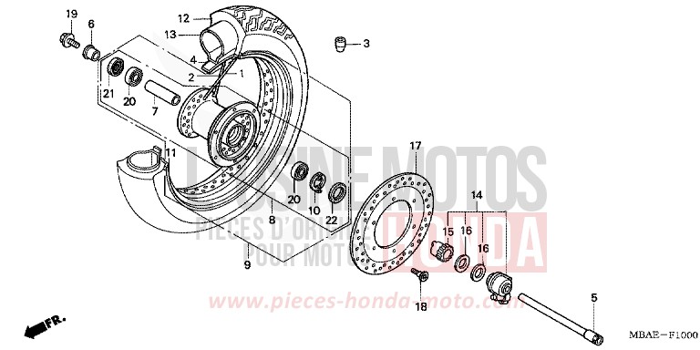 VORDERRAD von Shadow Aero LIGHT CUPPER METALLIC-S (YR118K) von 2000